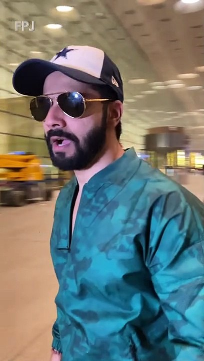 Varun Dhawan interacts with paps in Gujarati as he jets off with Kriti Sanon for Bhediya promotions