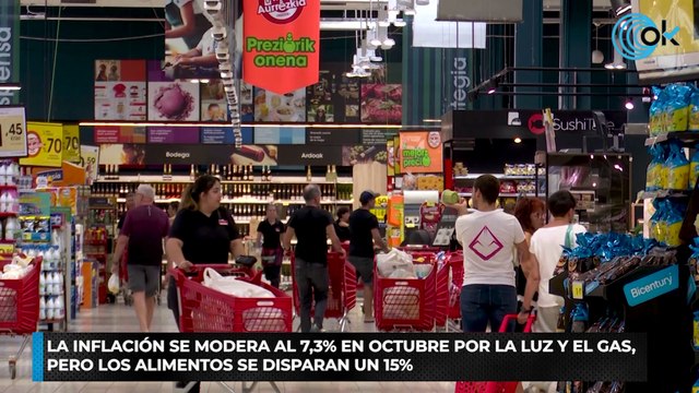 La inflación se modera al 7,3% en octubre por la luz y el gas, pero los alimentos se disparan un 15%