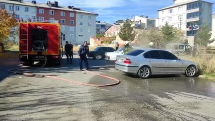 Seydişehir'de park halindeki araç yandı