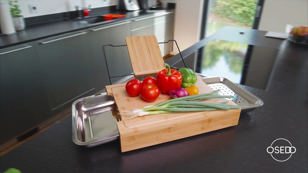 Produktvideo für Osedo Schneidebrett mit Auffangschalen