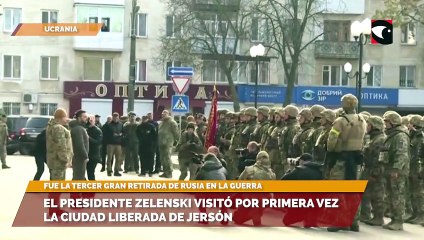 El presidente Zelenski visitó por primera vez la ciudad liberada de Jersón
