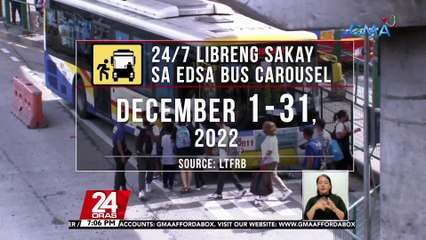 Descargar video: 24-oras na libreng sakay sa EDSA bus carousel, sisimulan na ng DOTr sa Dec. 1 | 24 Oras