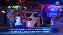 Dos hombres fueron detenidos con más de 20 kilos de explosivo en Guayas