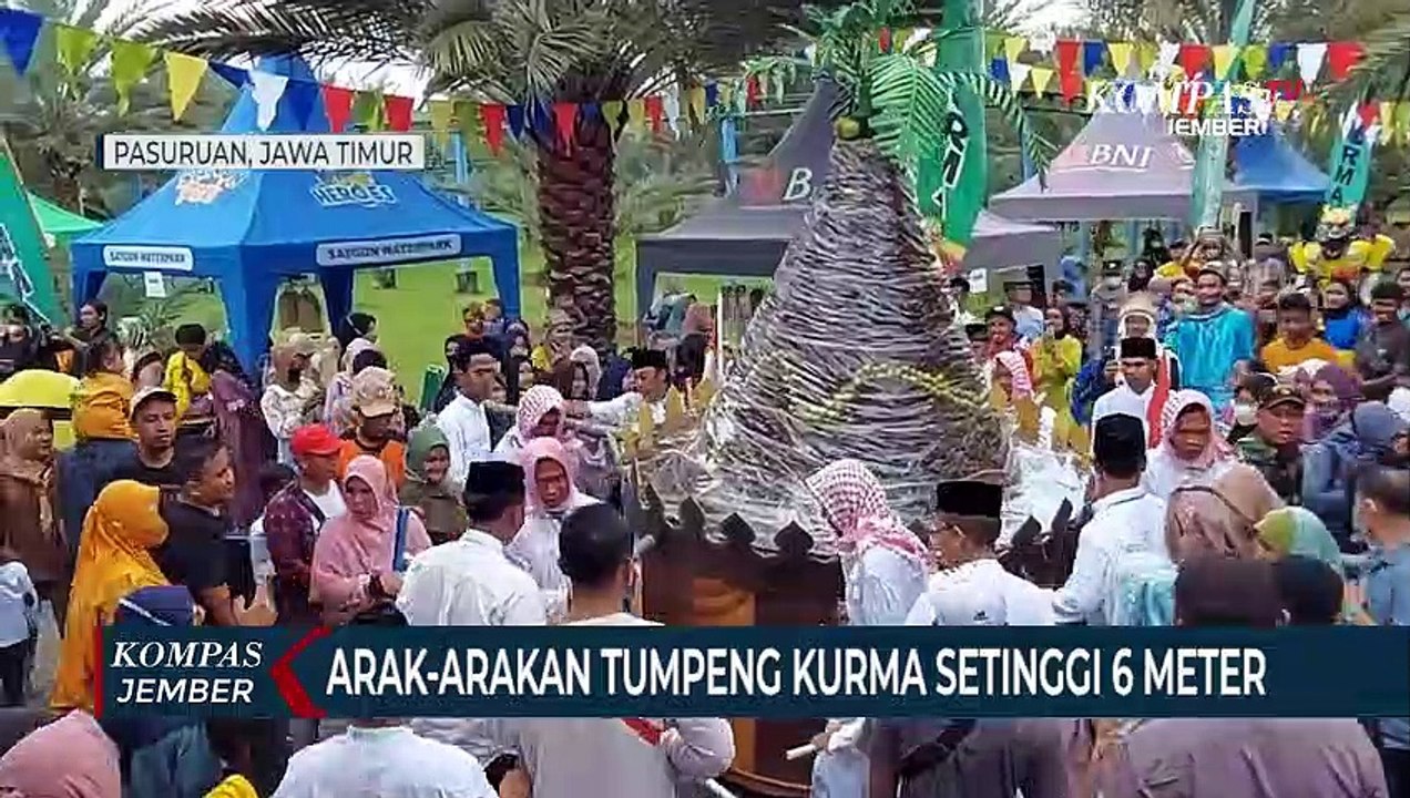 Pemilik Kebun Kurma Gelar Selamatan, SajikanTumpeng KurmaRaksasa