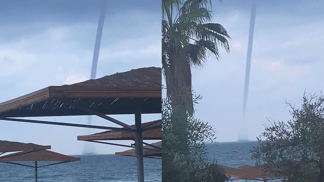 'Fricking Cool!' - Man documents his first WATERSPOUT sighting while vacationing in Antalya, Turkey