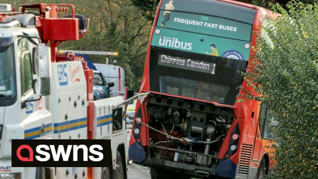 Two children and a woman seriously injured after horror crash involving a school bus