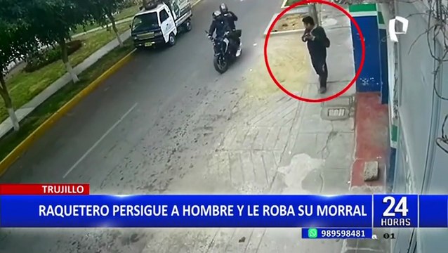 Trujillo: Delincuentes en moto encañonan a transeúnte y le roban su morral