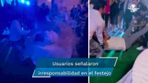 Critican festejo de Alan Ramírez de la Banda MS tras ser arrojado a una mesa con copas