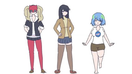 just cute anime girls dancing