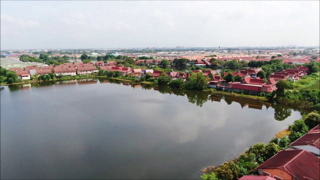 Bang Bua Thong Sai Noi district aerial view Thailand