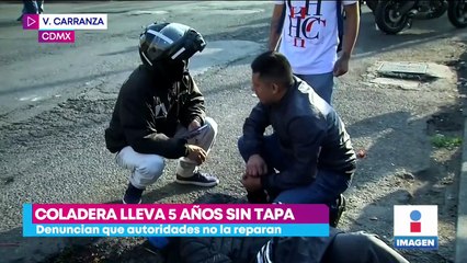 Coladera en la alcaldía Venustiano Carranza lleva cinco años sin tapa