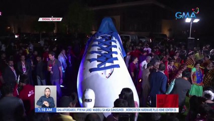 Dambuhalang football boot, ibinida ng Qatar para sa nalalapit na 2022 World Cup | UB