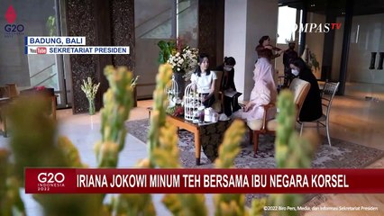 Download Video: Iriana Jokowi Jamu Minum Teh Ibu Negara Korsel, Kim Keon Hee dan Kenalkan Kain Tenun Endek Bali