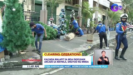 Kalsada malapit sa mga Paskuhan Arcade sa Maynila, sinuyod ng MMDA | BT