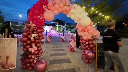 Khung cảnh tiệc thôi nôi 2 con sinh đôi của Á hậu Diễm Châu