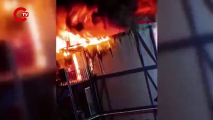 Ümraniye'de inşaat şantiyesinde korkutan yangın