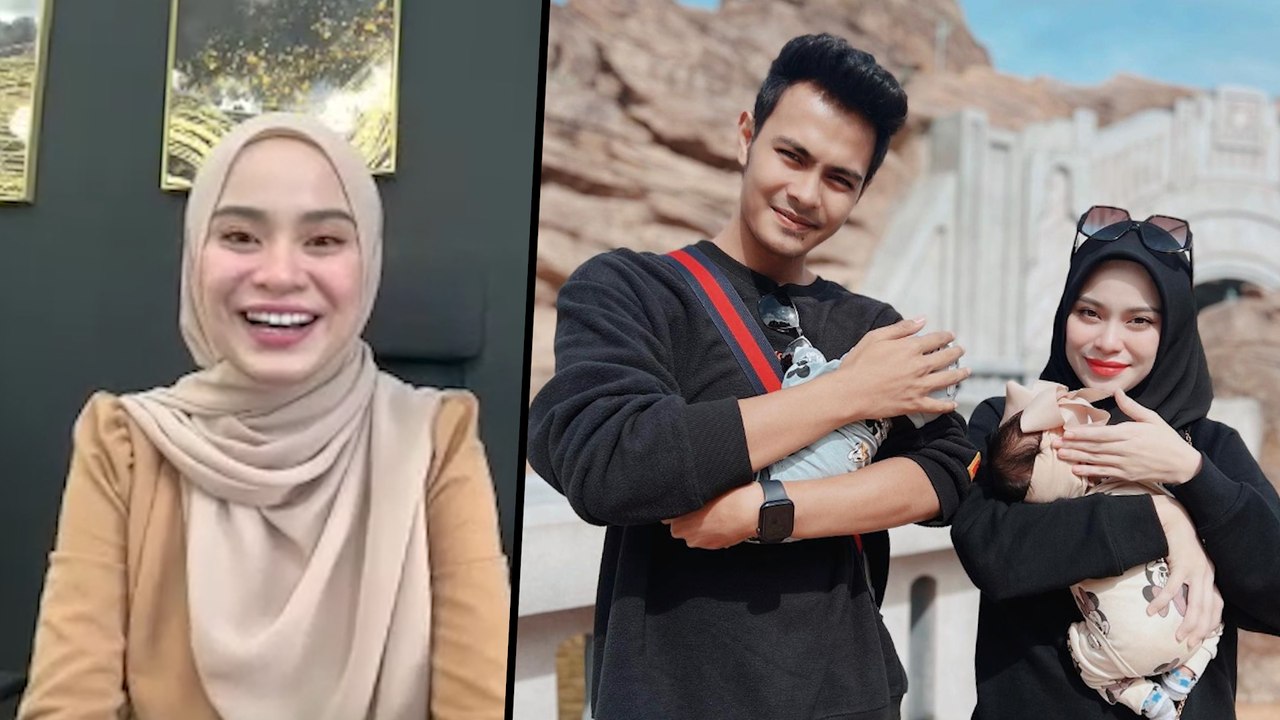 Tutup muka pun comel… Alieff Irfan dan Bella belum sedia tunjuk baby kembar!