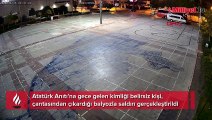 Atatürk Anıtı'na çirkin saldırı! Çantasından çıkardığı balyozla kırdı