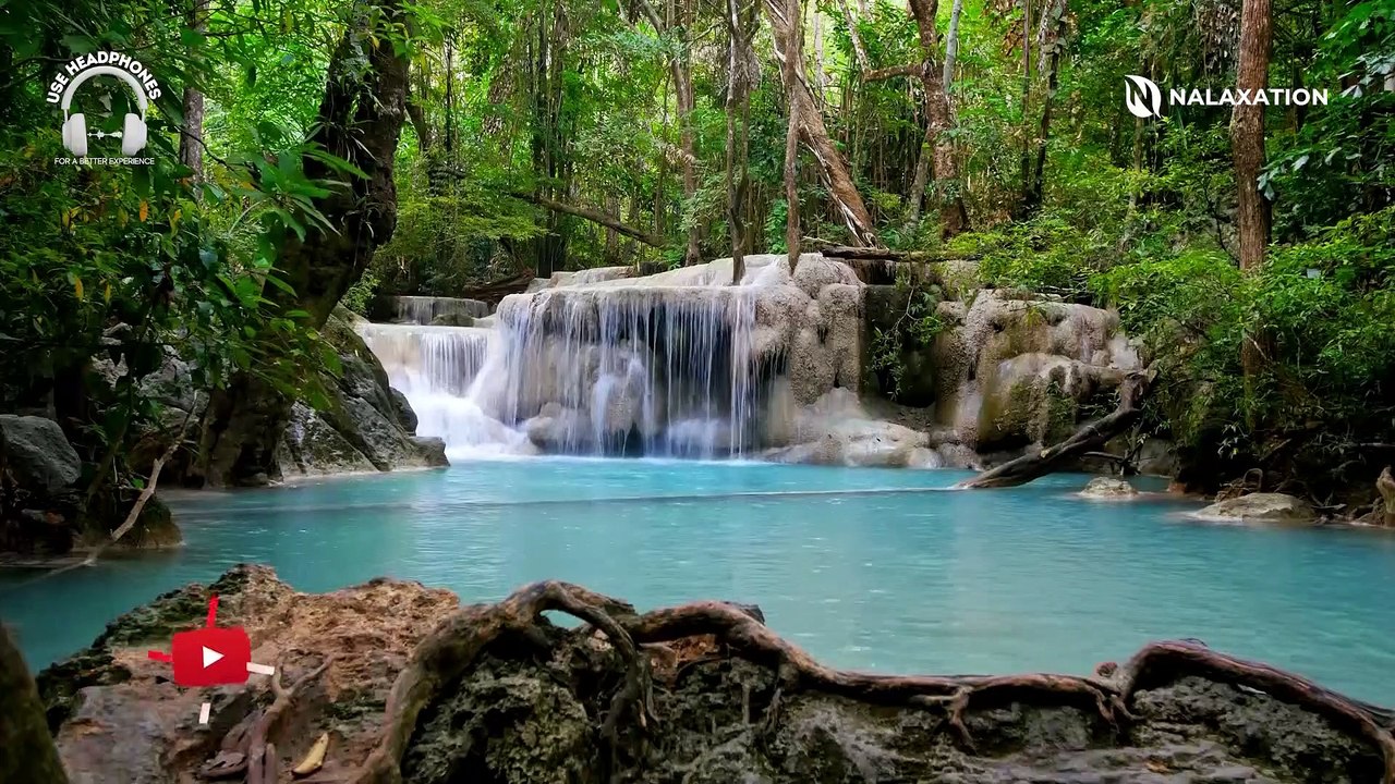 1 Hour of Waterfall Relaxing Music for Sleep and Studying