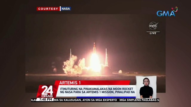 Itinuturing na pinakamalakas na moon rocket ng NASA para sa Artemis 1 mission, pinalipad na| 24 Oras