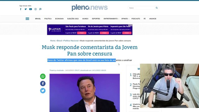 ELON MUSK RESPONDE MOTTA DA JOVEM PAN