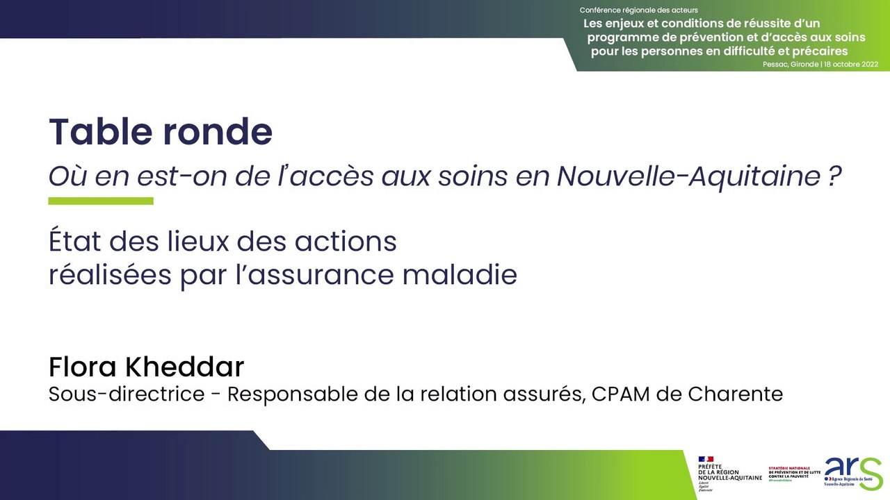 5. "Où en est-on de l'accès aux soins en Nouvelle-Aquitaine ?" / Flora Kheddar