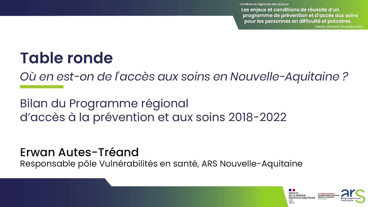 7. "Où en est-on de l'accès aux soins en Nouvelle-Aquitaine ?" / Erwan Autes-Tréand