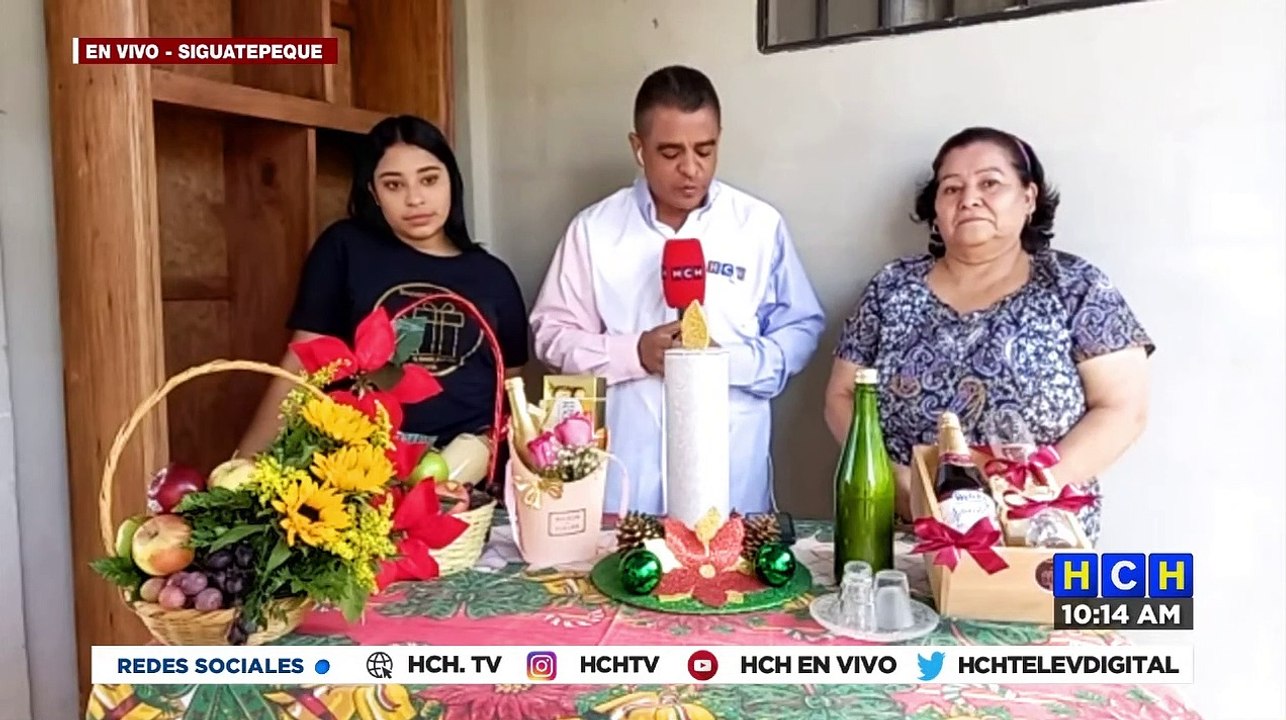 Rompopo de Flan y arreglos frutales hoy en el "Rinconcito Navideño de HCH" desde Siguatepeque