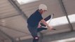 Man Shows off Impressive Scooter Stunts at Indoor Skate Park