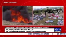 Incineran 537 kilos de cocaína incautada en cuatro operaciones