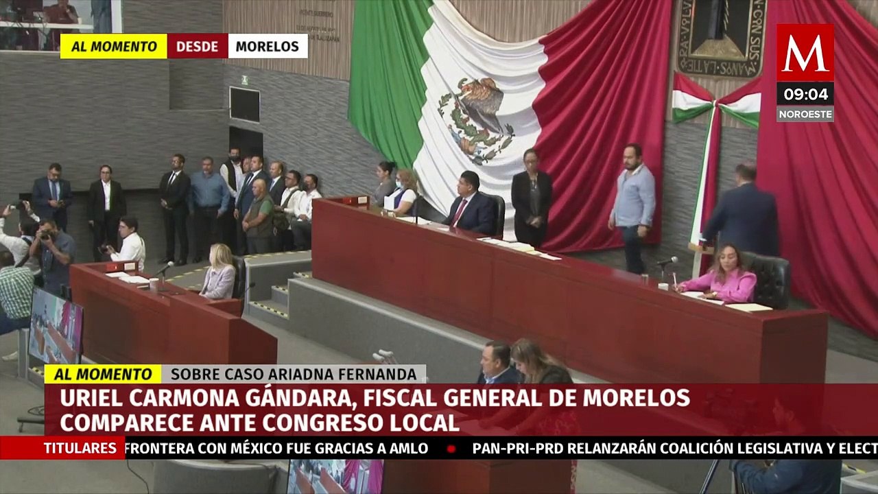 Uriel Carmona, fiscal de Morelos, comparece ante Congreso local por caso Ariadna Fernanda