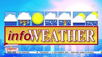 INFO WEATHER | ITCZ, patuloy na nakaaapekto sa katimugang bahagi ng bansa