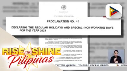 Mga holiday sa 2023, nadagdagan; Ilang non-working days, inilipat ng araw