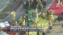 Une voiture fonce sur un groupe de jeunes policiers pendant leur jogging à Los Angeles, faisant 25 blessés : 