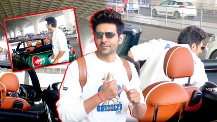 Kartik Aaryan Drives His Swanky Mini Cooper To Airport