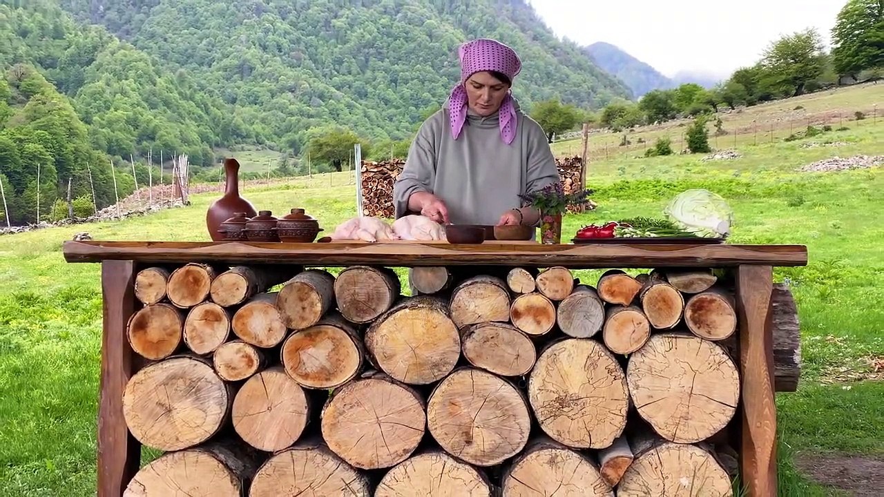 Juicy Chicken on a Spit with Crispy || World Food Ellist