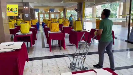 倒数2天投票日 丹绒国席投票箱  准备好了