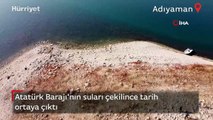 Atatürk Barajı'nın suları çekilince tarih ortaya çıktı