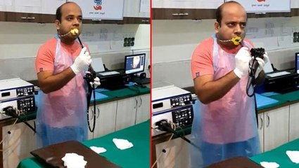 Kendi kendine endoskopi yapan Hintli doktor dünyayı şaşkına çevirdi
