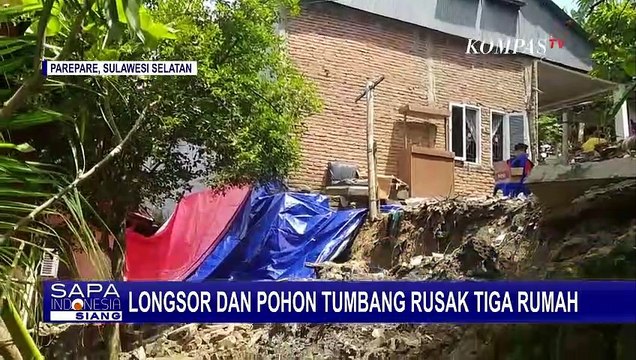 Diguyur Hujan Deras Selama 2 Hari, Longsor dan Pohon Tumbang Merusak 3 Rumah Warga di Parepare