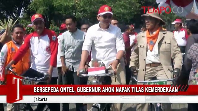 Bersepeda Ontel Gubernur Ahok Napak Tilas Kemerdekaan