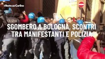 Sgombero a Bologna, scontri tra manifestanti e polizia