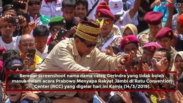 Beredar Nama-nama Caleg Gerindra Diblacklist Tak Boleh Masuk Di Acara Prabowo