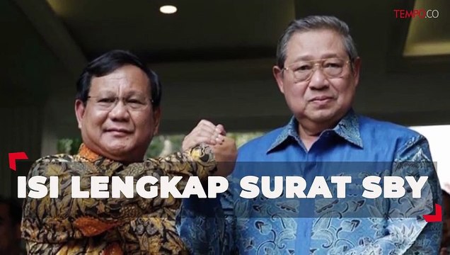 Isi Lengkap Surat SBY Tak Setuju Konsep Kampanye Akbar Prabowo