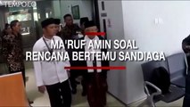 Ma'ruf Amin Tunggu Ajakan Sandiaga Uno Bahas Rekonsiliasi Pascapemilu