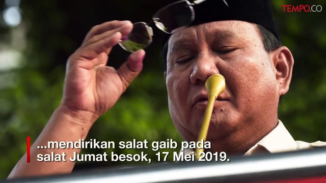 Prabowo Ajak Pendukungnya Salat Gaib untuk Petugas KPPS Meninggal