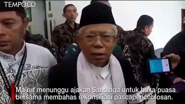 Ma'ruf Amin Siap Bertemu Sandiaga Kapan Saja tapi Belum Ada Ajakan