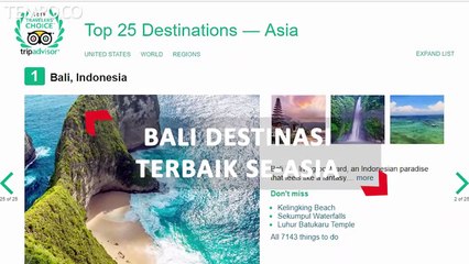 Bali Jadi Destinasi Terbaik se-Asia 2019 Kalahkan Phuket