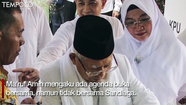 Rekonsiliasi Pascapemilu, Ma'ruf Amin Tunggu Ajakan Sandiaga Uno