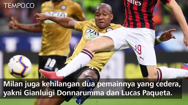 Liga Italia: Imbang Lawan Udinese, Dua Pemain Milan Cedera